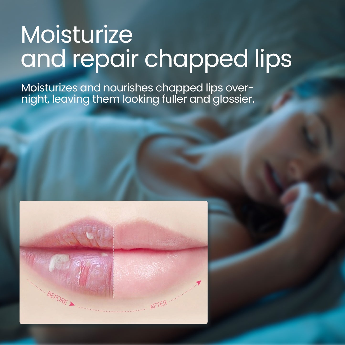 EELHOE Lip Sleeping Mask Moisturizing Hydrating Gentle Exfoliating Dead Skin Plumping Full Smooth Lip Mask