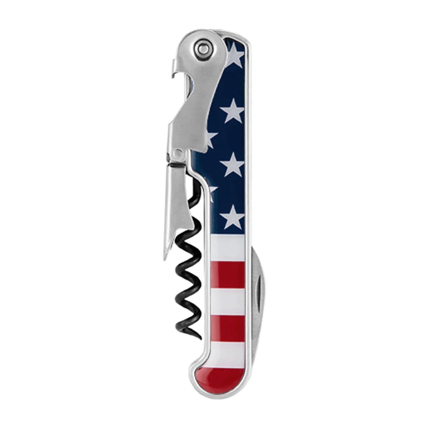 American Flag Stainless Steel Corkscrew By Foster & Rye