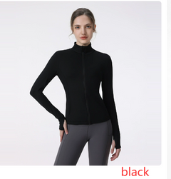 Women's Long Sleeve Zip Sports Jacket – Slim Fit for Yoga, Running & Gym