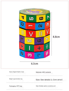 Kids Math Learning Cube – Educational Cylinder Puzzle for Addition, Subtraction & More