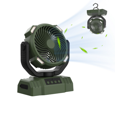 3-in-1 Camping Fan with LED Light & Power Bank | Portable Outdoor Fan