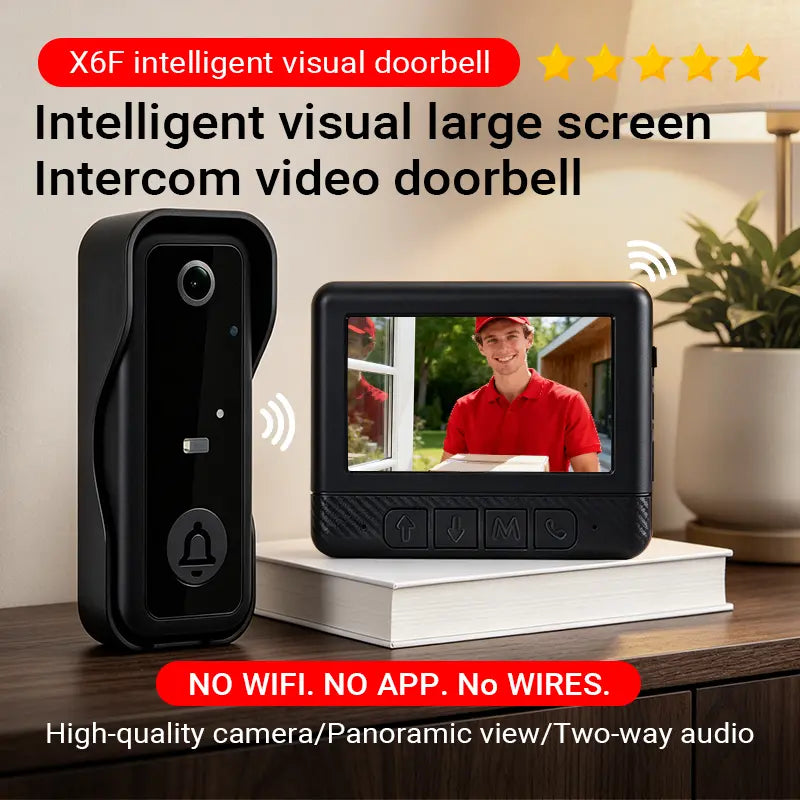 Wireless Video Doorbell Camera with Screen, No Wifi or App Needed, Night Vision, Two-Way Audio, Motion Detection, Battery Powered, Easy Installation, No Subscription, Summervibes, Dealsforyoudays