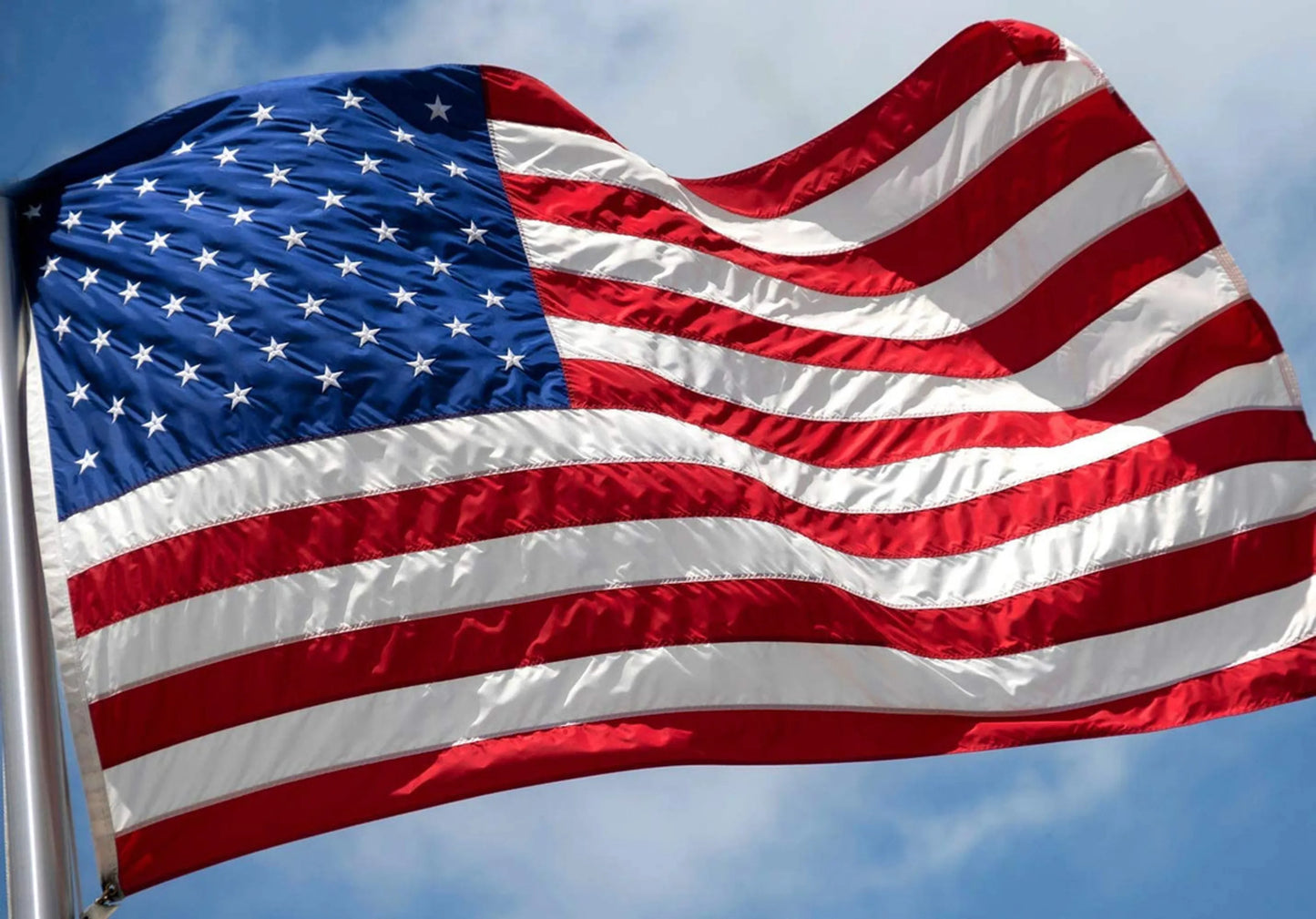 Set of 2 Embroidered Nylon American Flags – Heavy Duty, Fade & Wind Resistant | 3x5 Ft