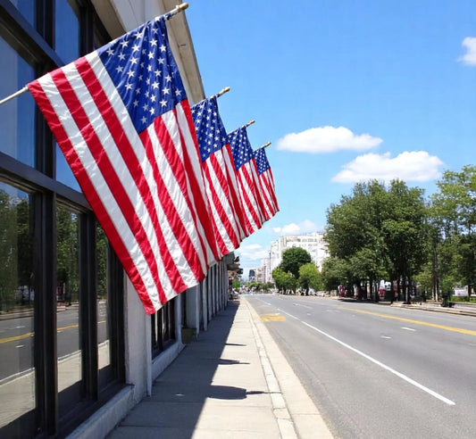 Set of 4 Embroidered Nylon American Flags – Heavy Duty, Fade & Wind Resistant | 3x5 Ft