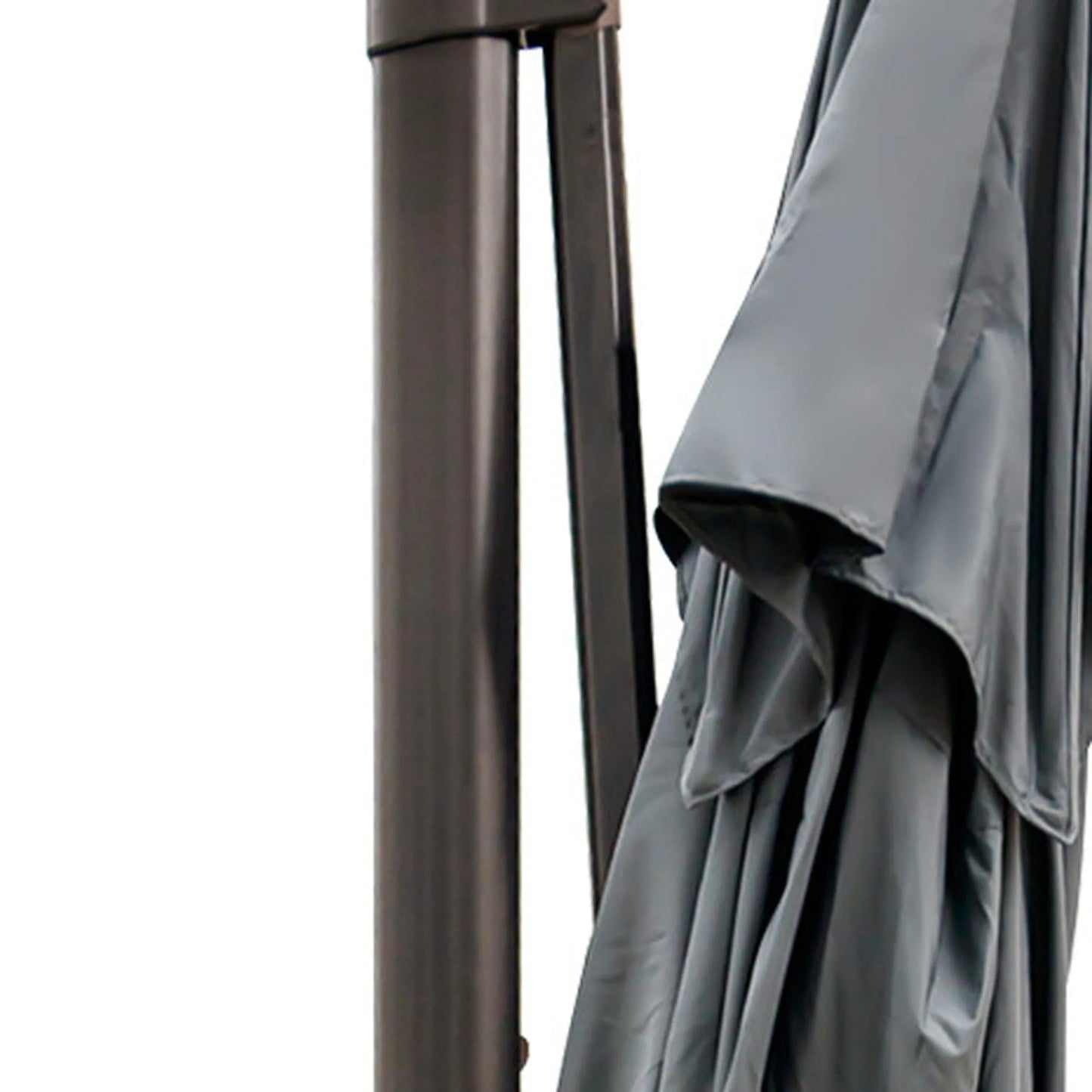 113" Dark Gray Polyester Rectangular Tilt Cantilever Patio Umbrella With Stand