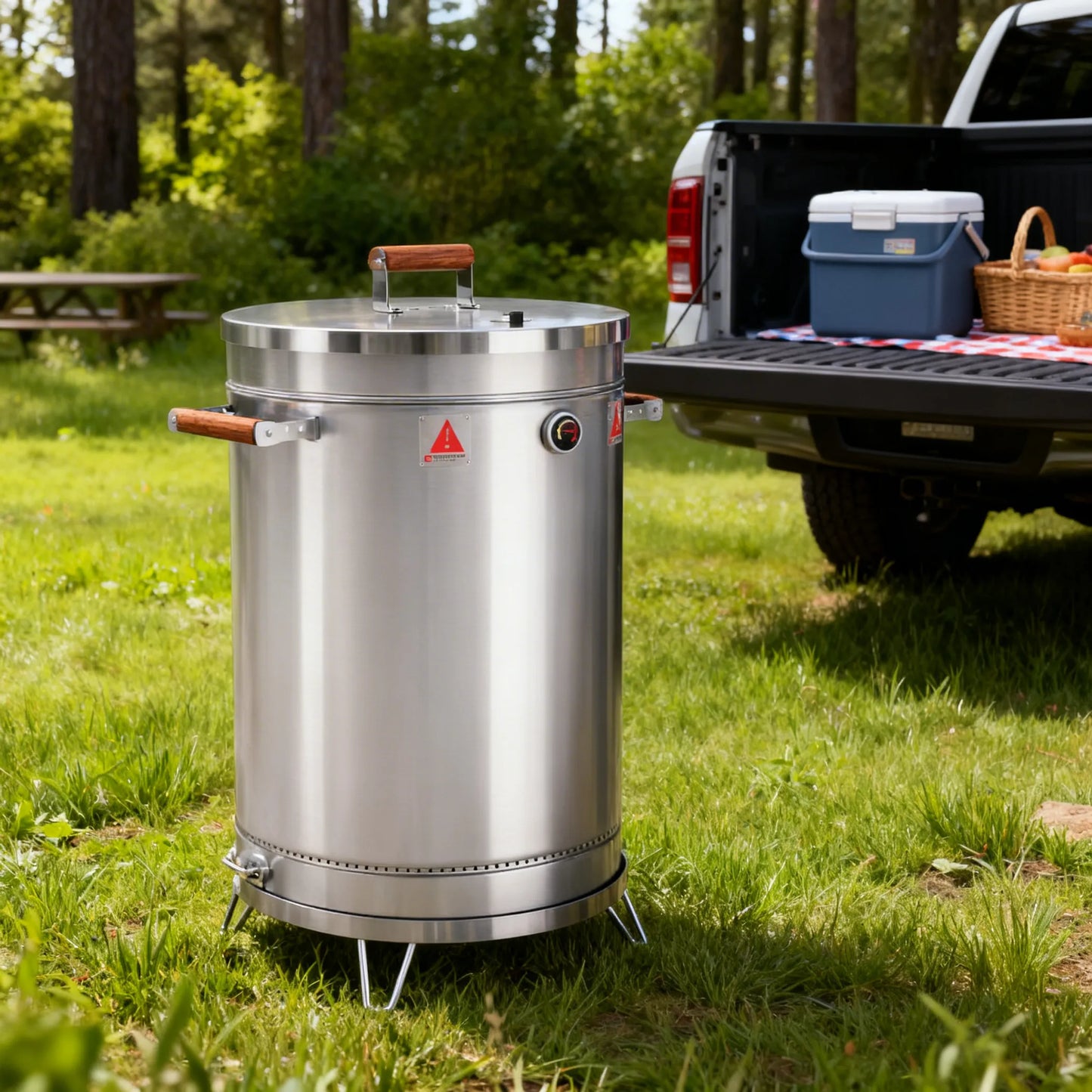 Alpcour 31" Portable Stainless Steel Smoker Barrel