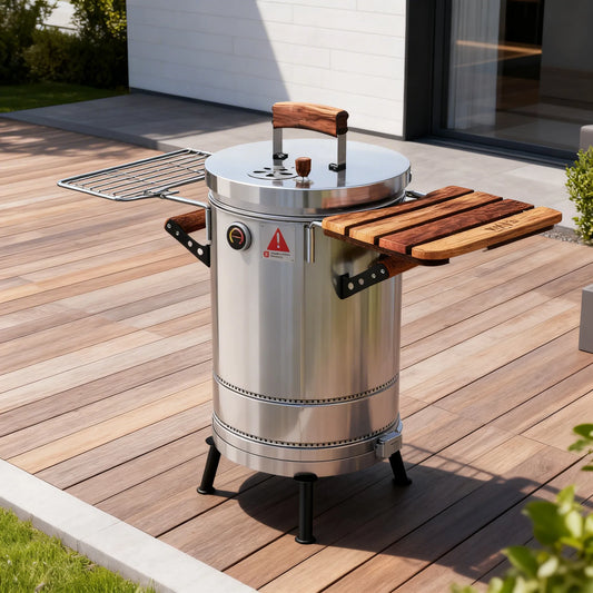Alpcour 19" Portable Stainless Steel Smoker Barrel