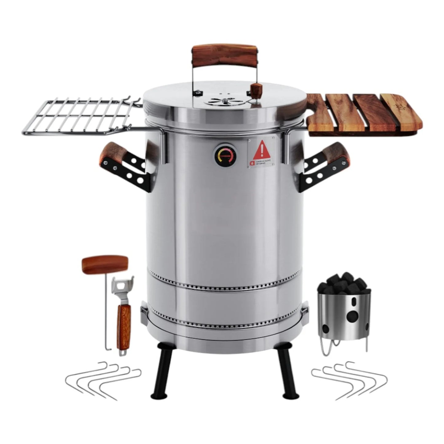 Alpcour 19" Portable Stainless Steel Smoker Barrel