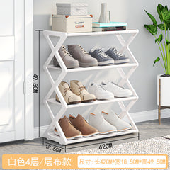 Double Layer X-Type Shoe Rack – Metal, Anti-Dust, 5 Colors