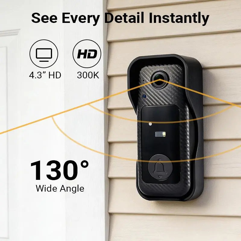 Wireless Video Doorbell Camera with Screen, No Wifi or App Needed, Night Vision, Two-Way Audio, Motion Detection, Battery Powered, Easy Installation, No Subscription, Summervibes, Dealsforyoudays