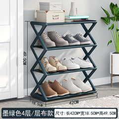 Double Layer X-Type Shoe Rack – Metal, Anti-Dust, 5 Colors