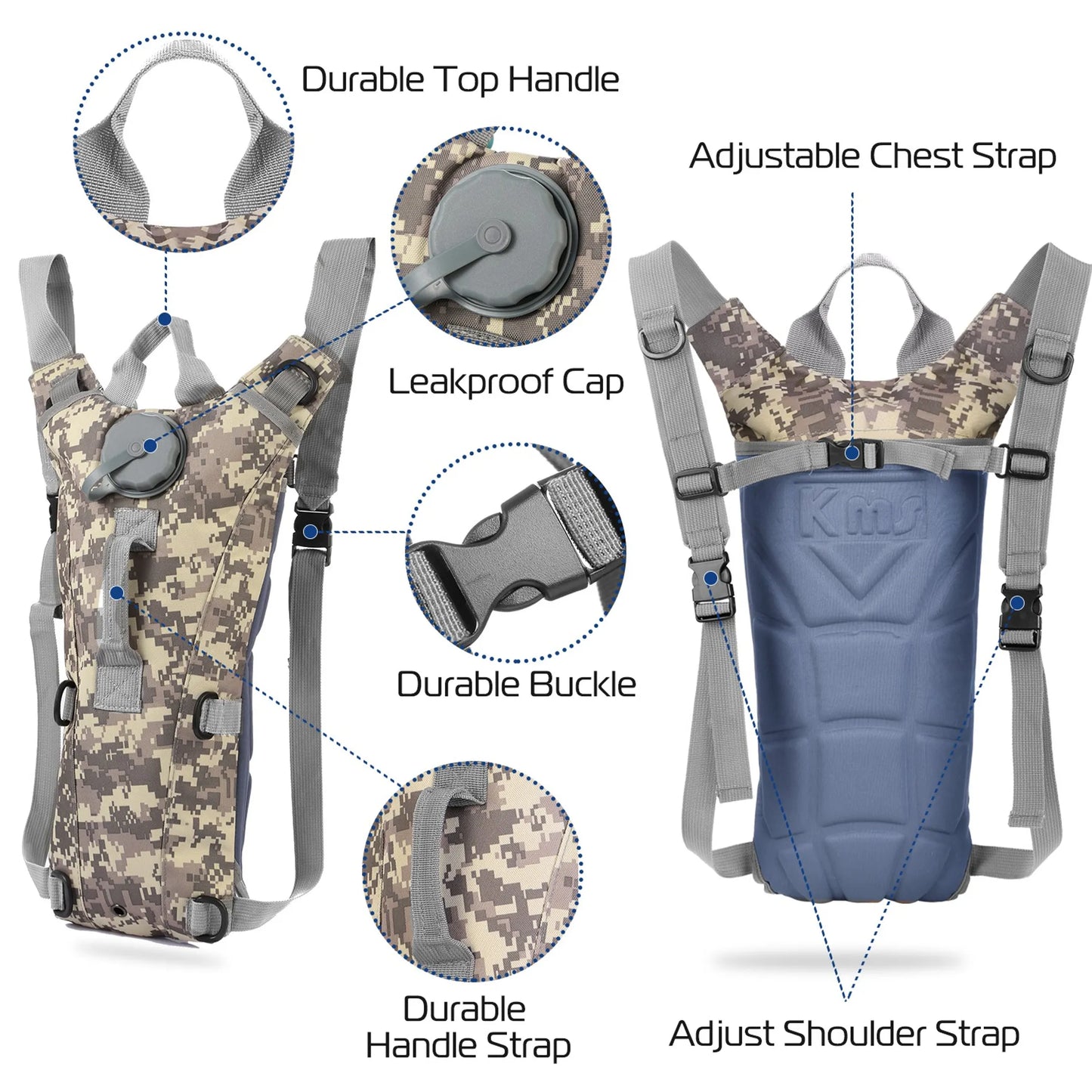 iMounTEK Tactical Hydration Pack – 3L Water Bladder | Hiking, Cycling & Outdoor