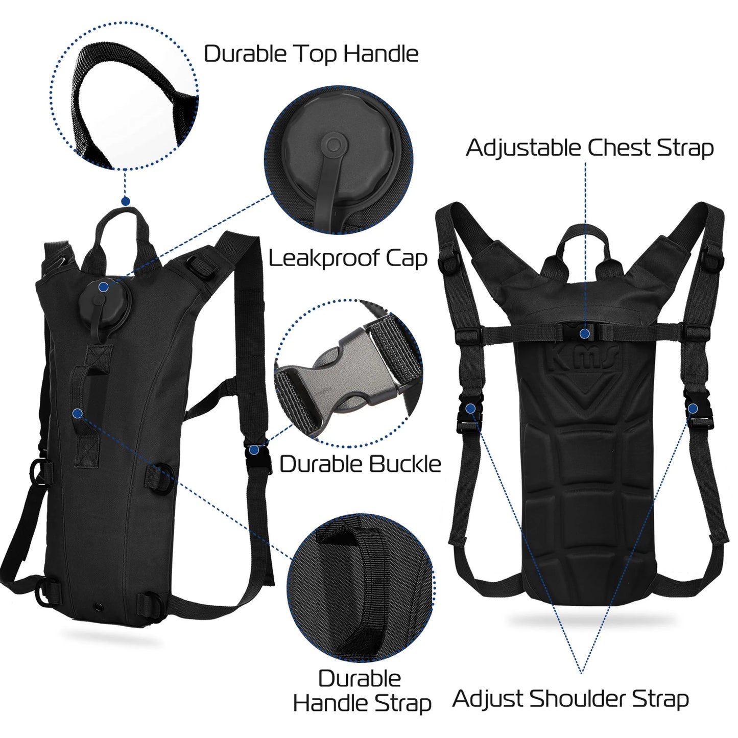 iMounTEK Tactical Hydration Pack – 3L Water Bladder | Hiking, Cycling & Outdoor