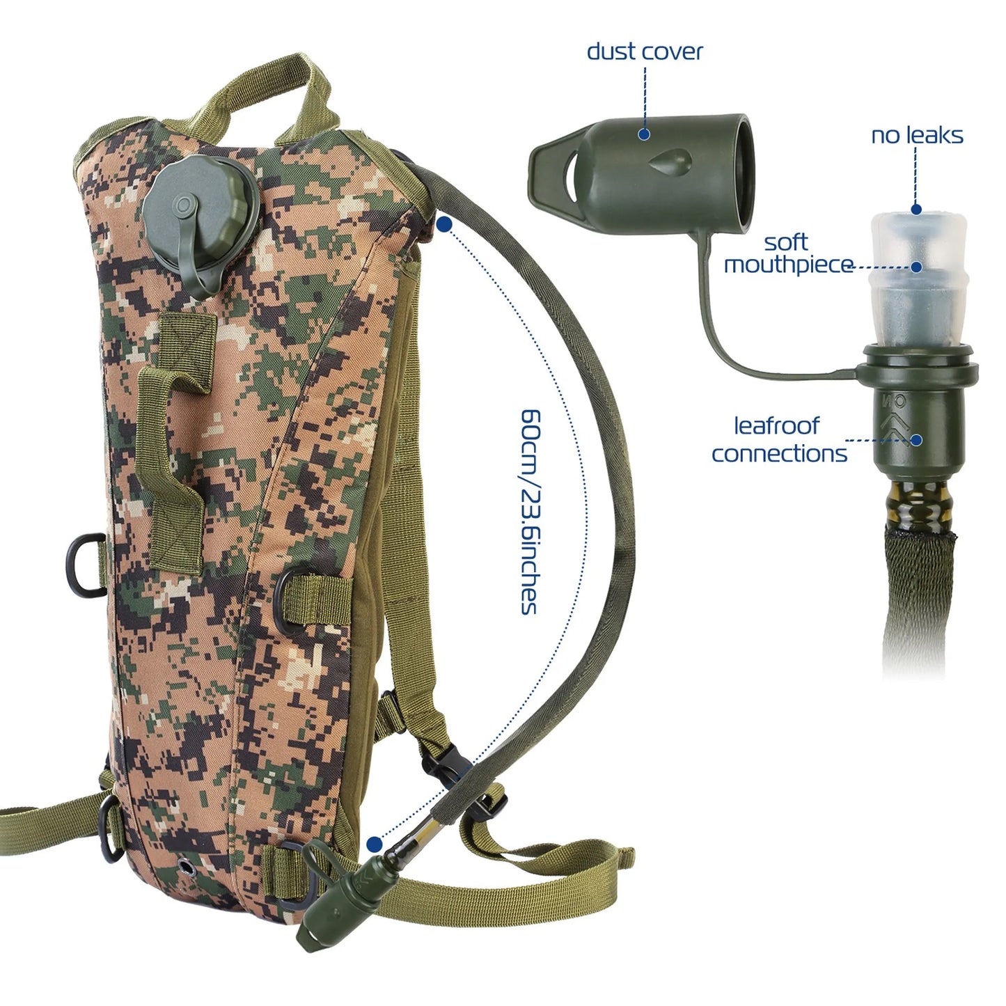 iMounTEK Tactical Hydration Pack – 3L Water Bladder | Hands-Free Hiking, Biking & Climbing