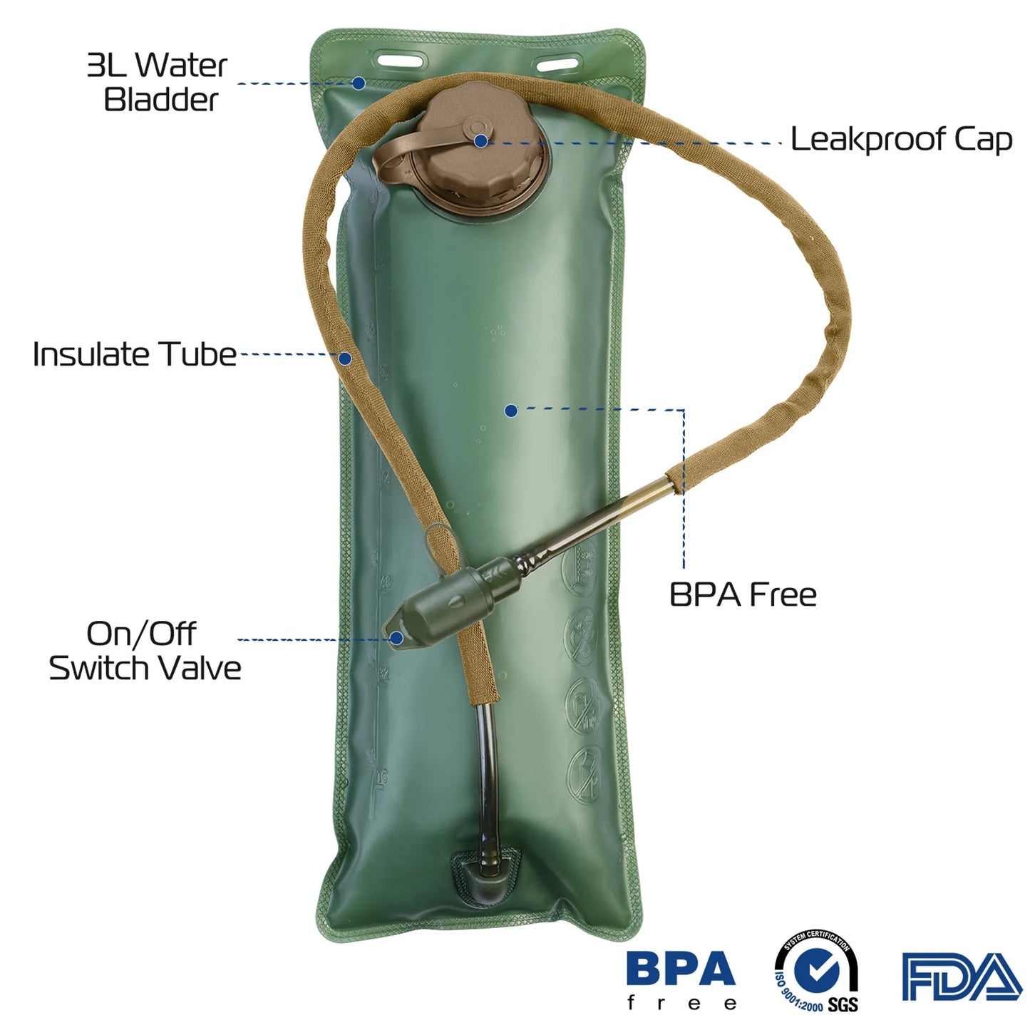 iMounTEK Tactical Hydration Pack – 3L Water Bladder | Hands-Free Hiking, Biking & Climbing