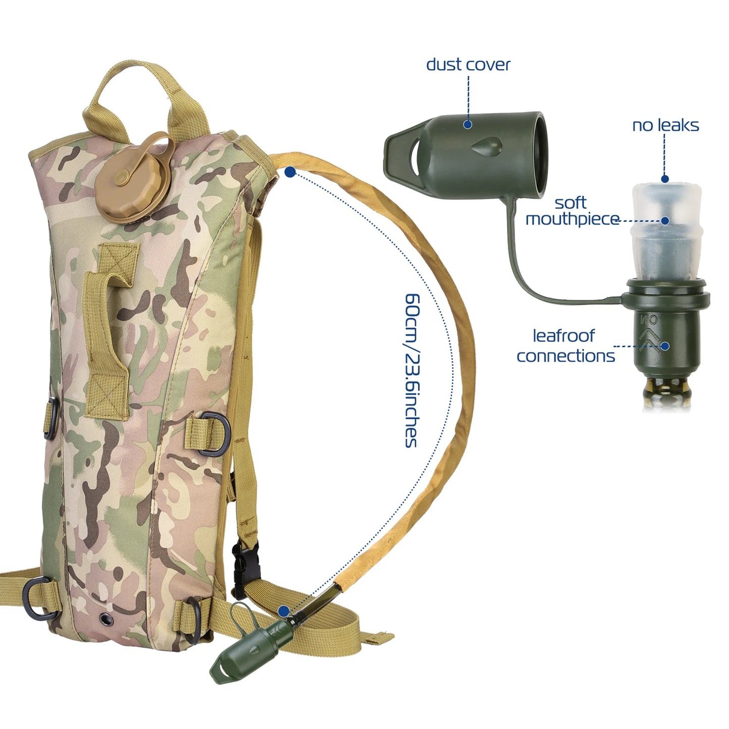 iMounTEK Tactical Hydration Pack – 3L Water Bladder | Hands-Free Hiking, Biking & Climbing