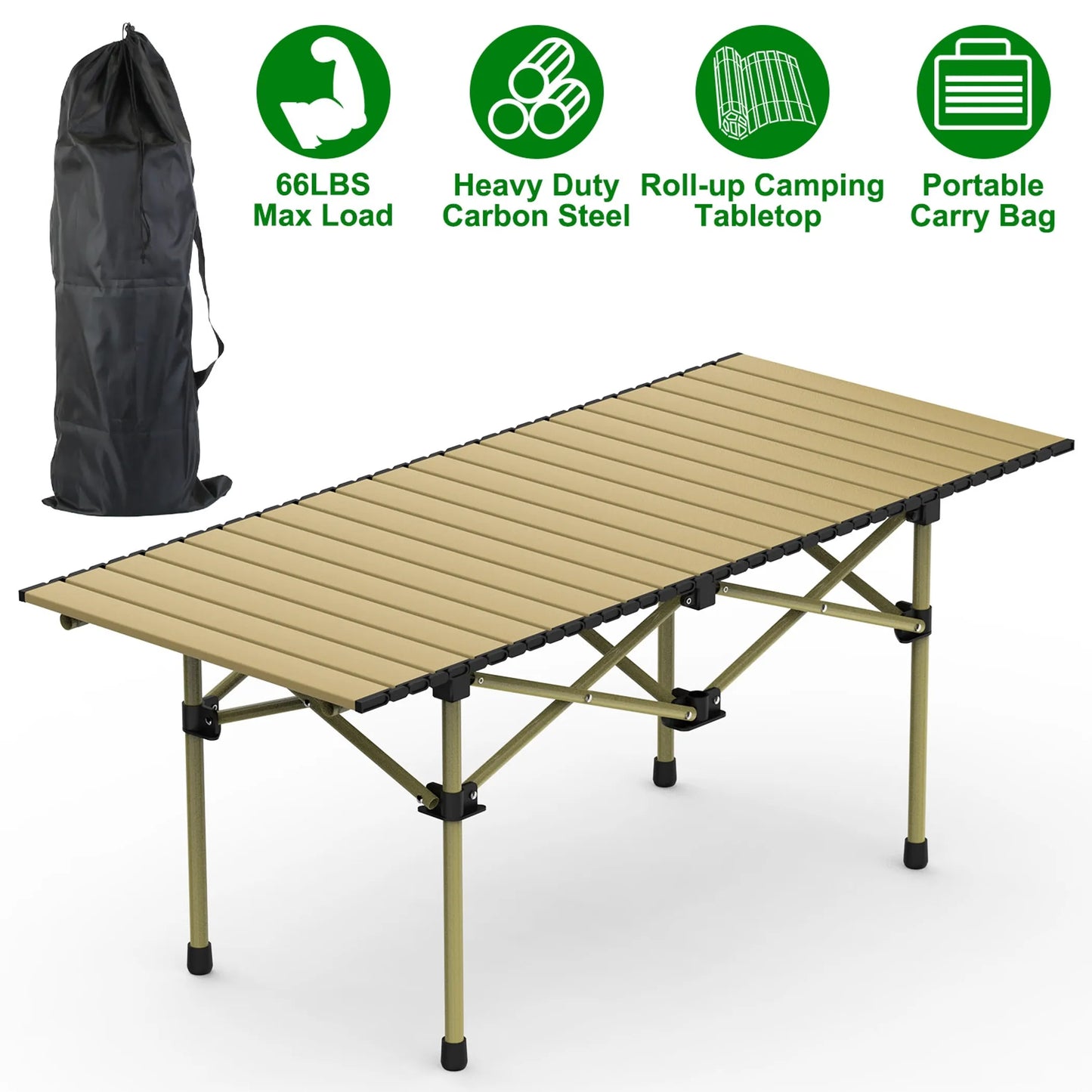Alpcour Roll-Up Folding Camping Table - Large (120cm)