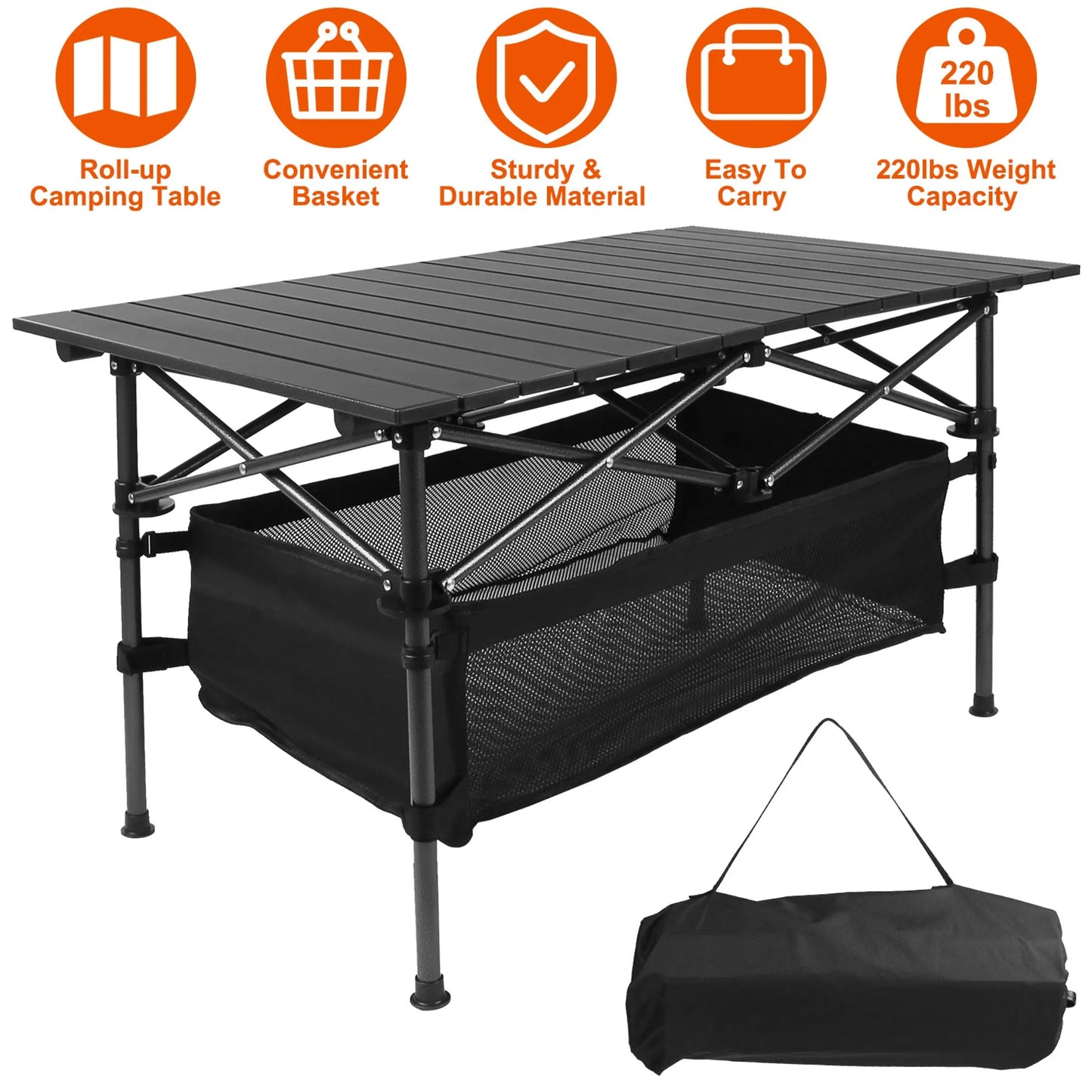 Alpcour Roll-Up Folding Camping Table