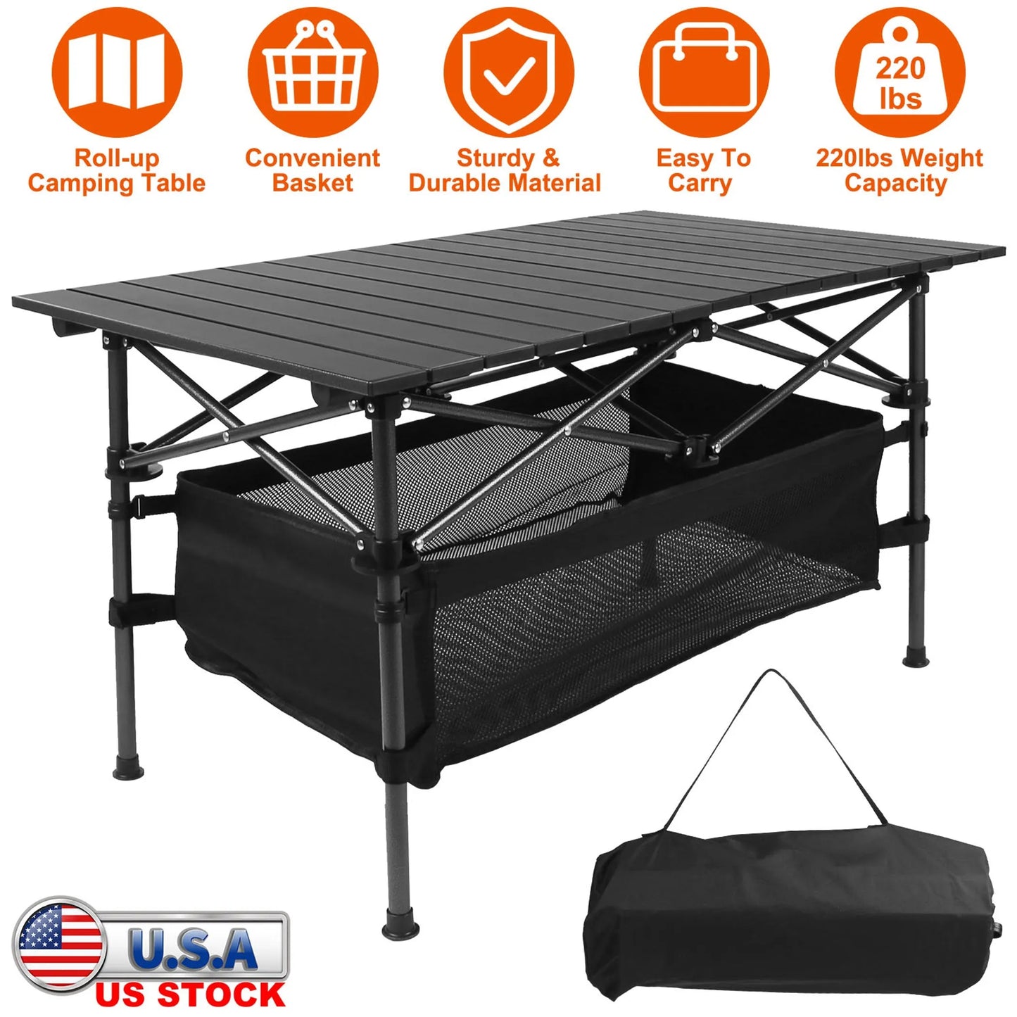 Alpcour Roll-Up Folding Camping Table