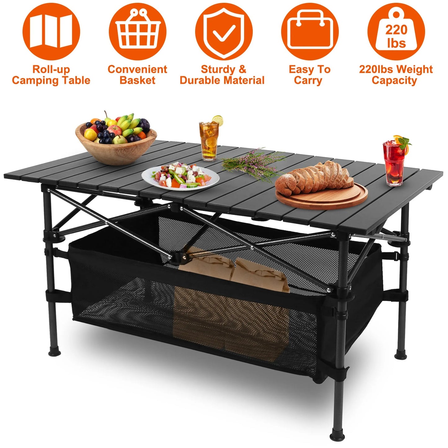 Alpcour Roll-Up Folding Camping Table