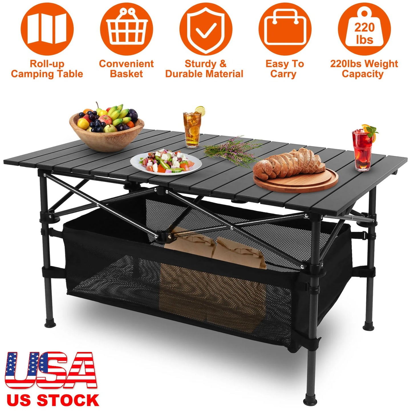 Alpcour Roll-Up Folding Camping Table