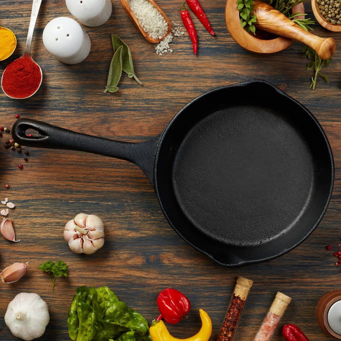 Alpcour 3-Piece Pre-Seasoned Cast Iron Skillet Set