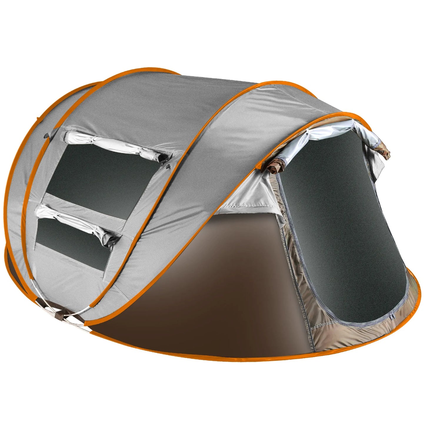 5-8 Person Pop-Up Camping Tent – Instant Automatic Setup, 4 Windows, Dual Doors