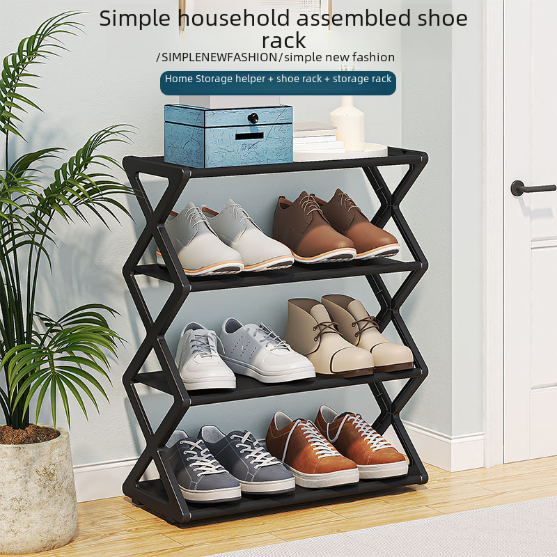 Double Layer X-Type Shoe Rack – Metal, Anti-Dust, 5 Colors
