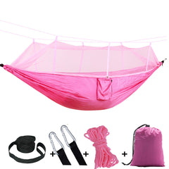 Camping Hammock with Built-In Mosquito Net – Lightweight Nylon, 16 Colors