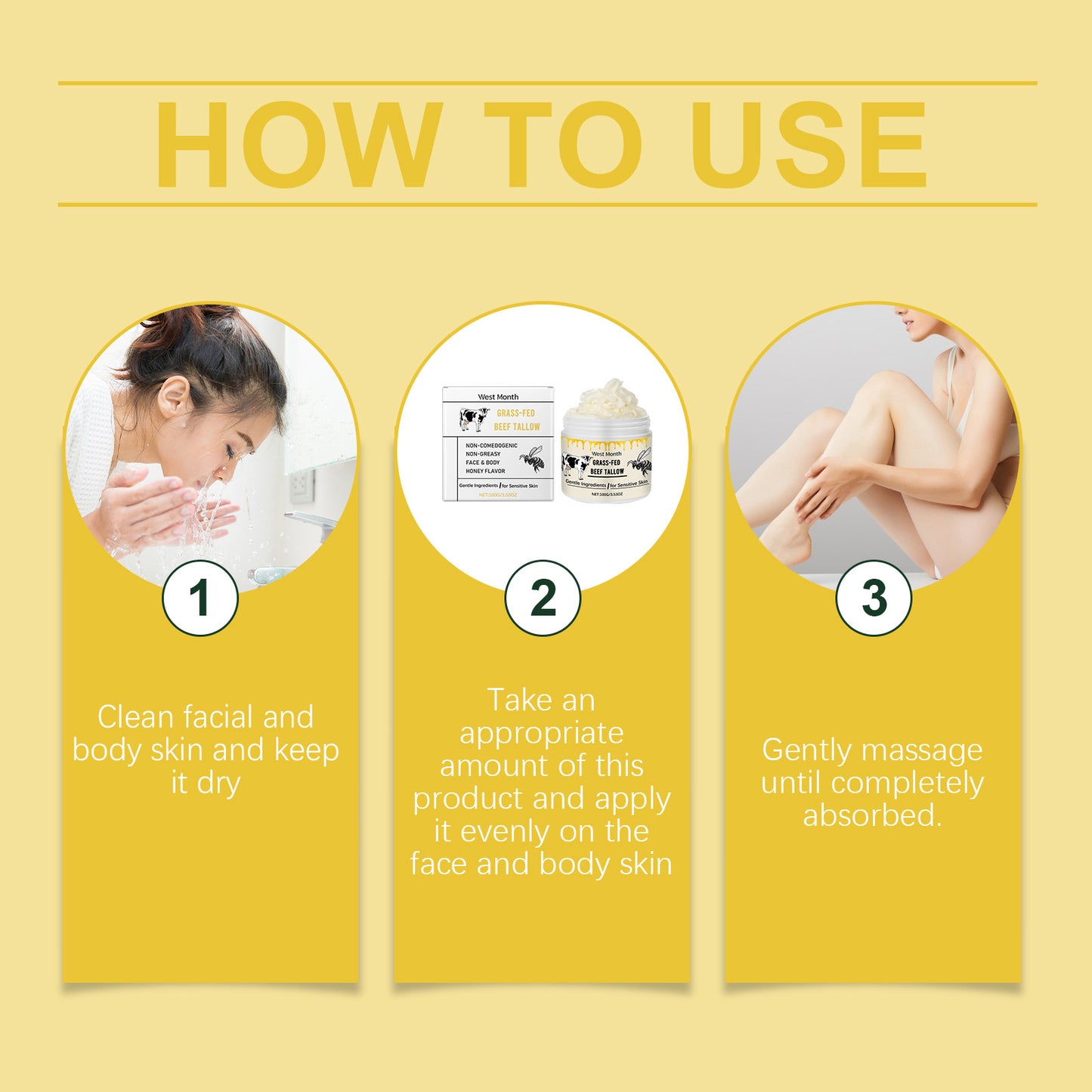 West&Month Tallow Moisturizing Moisturizer Gentle Moisture Lock Moisture All Over Skin Tender Moisturizer