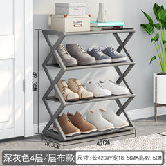 Double Layer X-Type Shoe Rack – Metal, Anti-Dust, 5 Colors