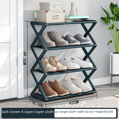 Double Layer X-Type Shoe Rack – Metal, Anti-Dust, 5 Colors