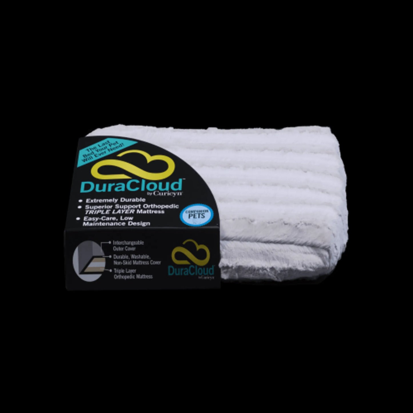 DuraCloud Orthopedic Pet Bed & Crate Pad – Hypoallergenic, Waterproof, Machine Washable