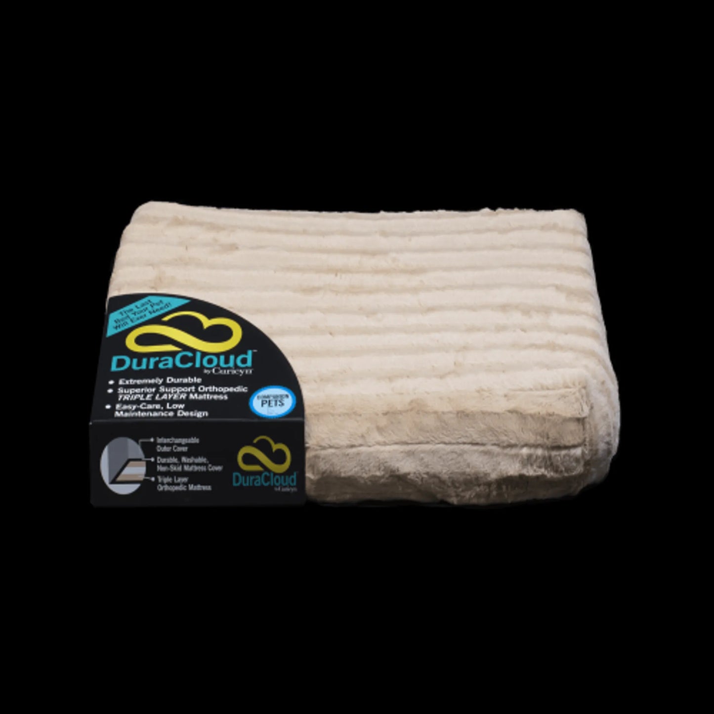 DuraCloud Orthopedic Pet Bed & Crate Pad – Hypoallergenic, Waterproof, Machine Washable