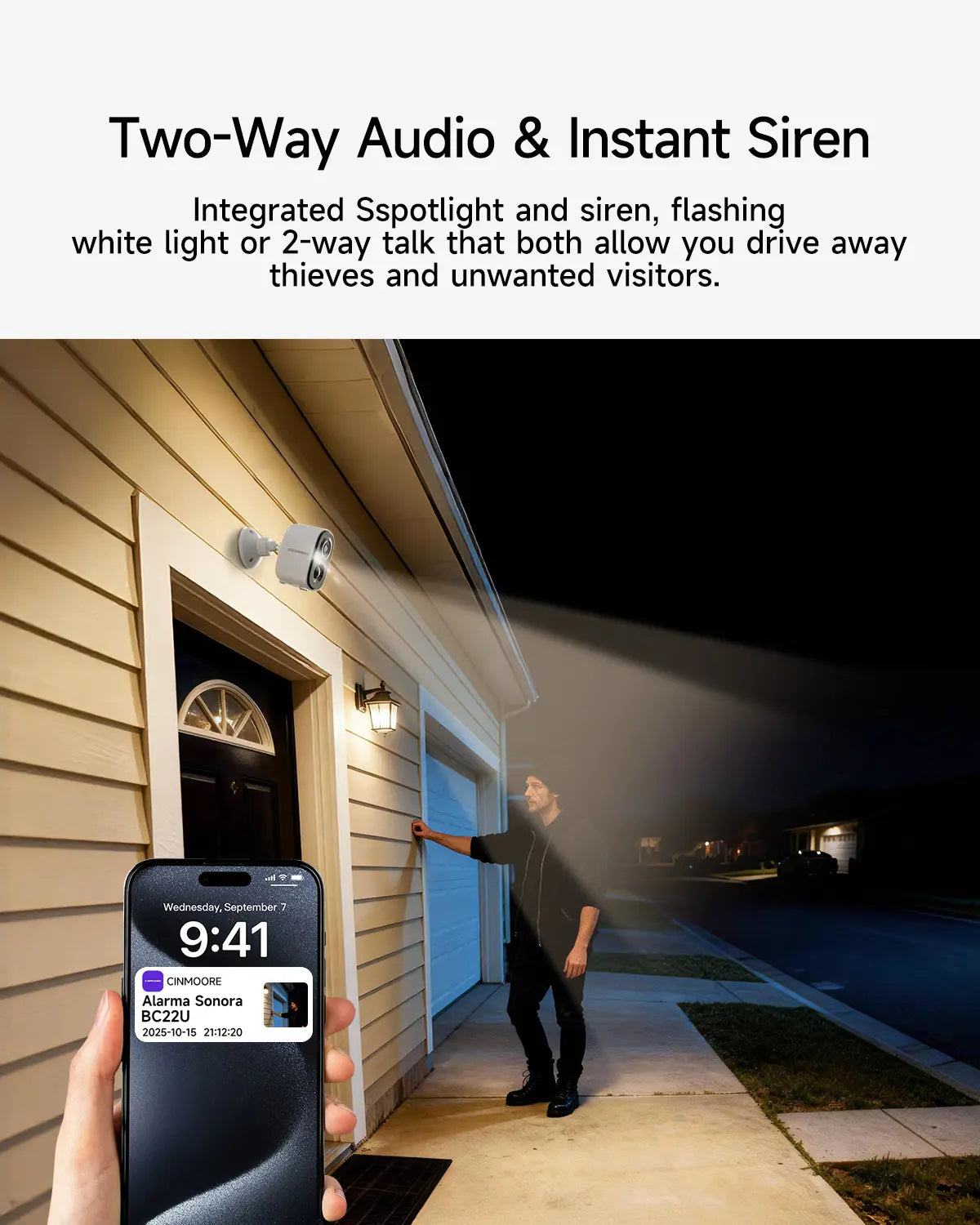 【2026 Big SALES】CINMOORE Outdoor/Indoor Magnetic Wireless Camera 2.5K Free Install Smart Garage 2.4G Wifi Security Camera – HD Video, Night Vision, Motion Detection, Magnetic, Wi-Fi, Two-Way Audio, Smartphone Control Lens
