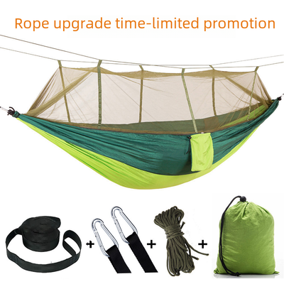 Camping Hammock with Built-In Mosquito Net – Lightweight Nylon, 16 Colors
