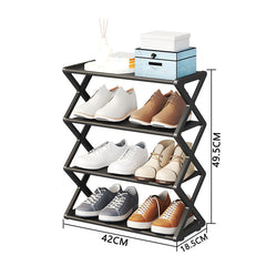 Double Layer X-Type Shoe Rack – Metal, Anti-Dust, 5 Colors