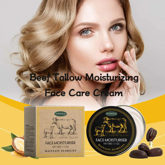 WoodSleep Beef Tallow Face Cream 30g - Hydrating, Reduces Redness, Improves Radiance