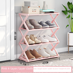Double Layer X-Type Shoe Rack – Metal, Anti-Dust, 5 Colors