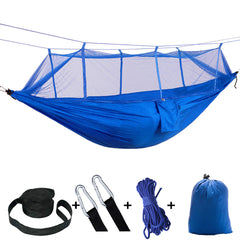 Camping Hammock with Built-In Mosquito Net – Lightweight Nylon, 16 Colors