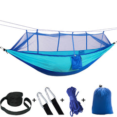 Camping Hammock with Built-In Mosquito Net – Lightweight Nylon, 16 Colors