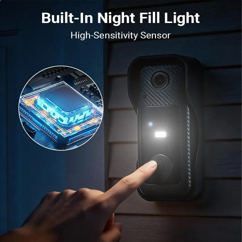 Wireless Video Doorbell Camera with Screen, No Wifi or App Needed, Night Vision, Two-Way Audio, Motion Detection, Battery Powered, Easy Installation, No Subscription, Summervibes, Dealsforyoudays