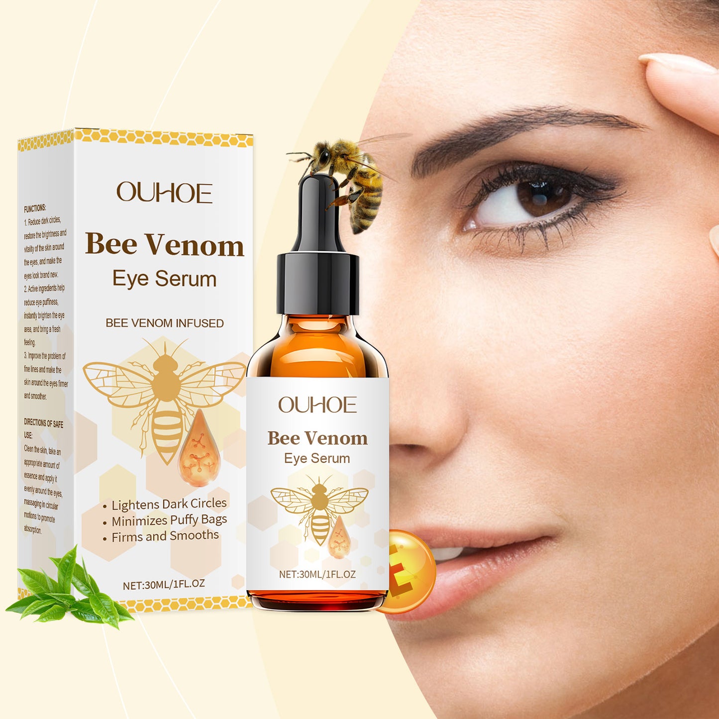 OUHOE Bee Venom Eye Serum, Gently Moisturizes And Protects Skin Eye Daily Care Serum
