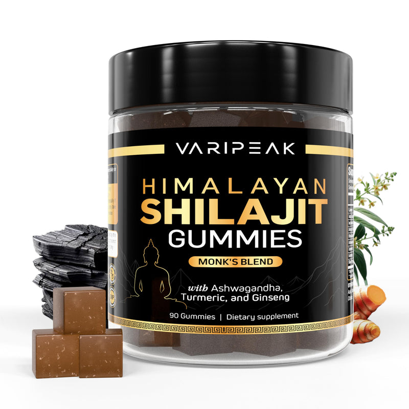 4-in-1 Himalayan Shilajit Gummies – Ashwagandha, Turmeric & Ginseng | 90 Count