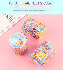 Kids Math Learning Cube – Educational Cylinder Puzzle for Addition, Subtraction & More