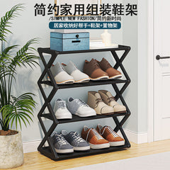 Double Layer X-Type Shoe Rack – Metal, Anti-Dust, 5 Colors