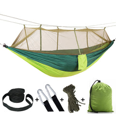 Camping Hammock with Built-In Mosquito Net – Lightweight Nylon, 16 Colors