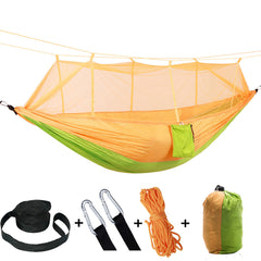 Camping Hammock with Built-In Mosquito Net – Lightweight Nylon, 16 Colors